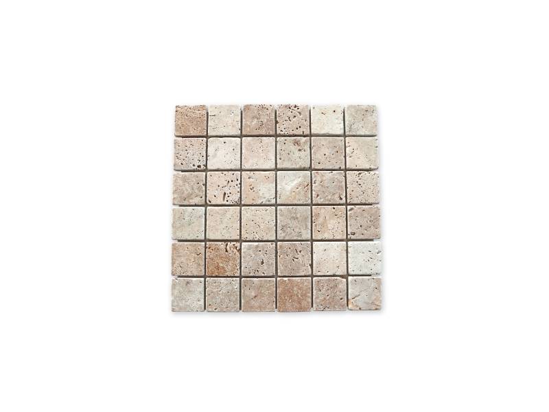 Plaque mosaïque en travertin 5x5