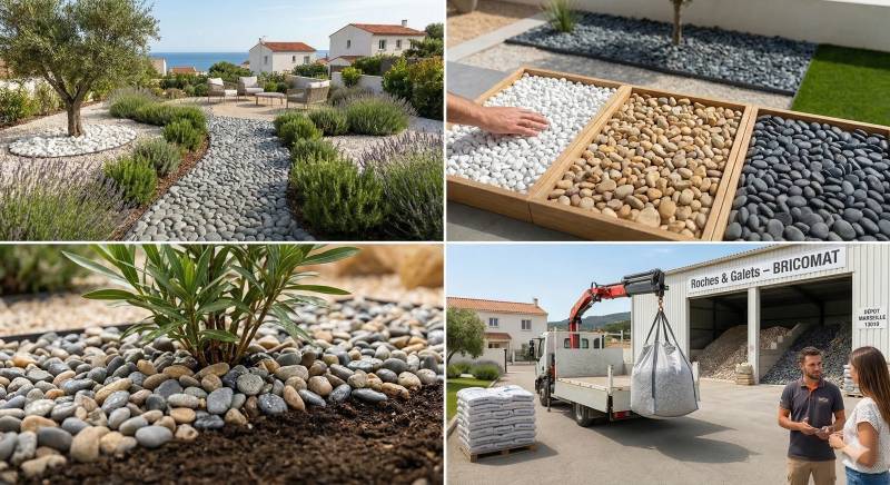 Acheter des galets décoratifs en vrac pour jardin extérieur à Marseille