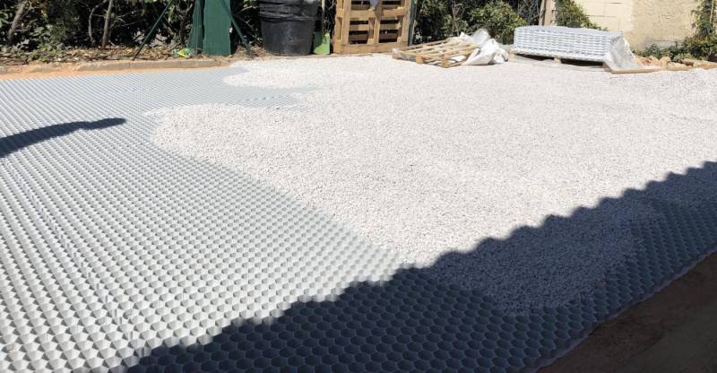 Chantier stabilisateur de gravier